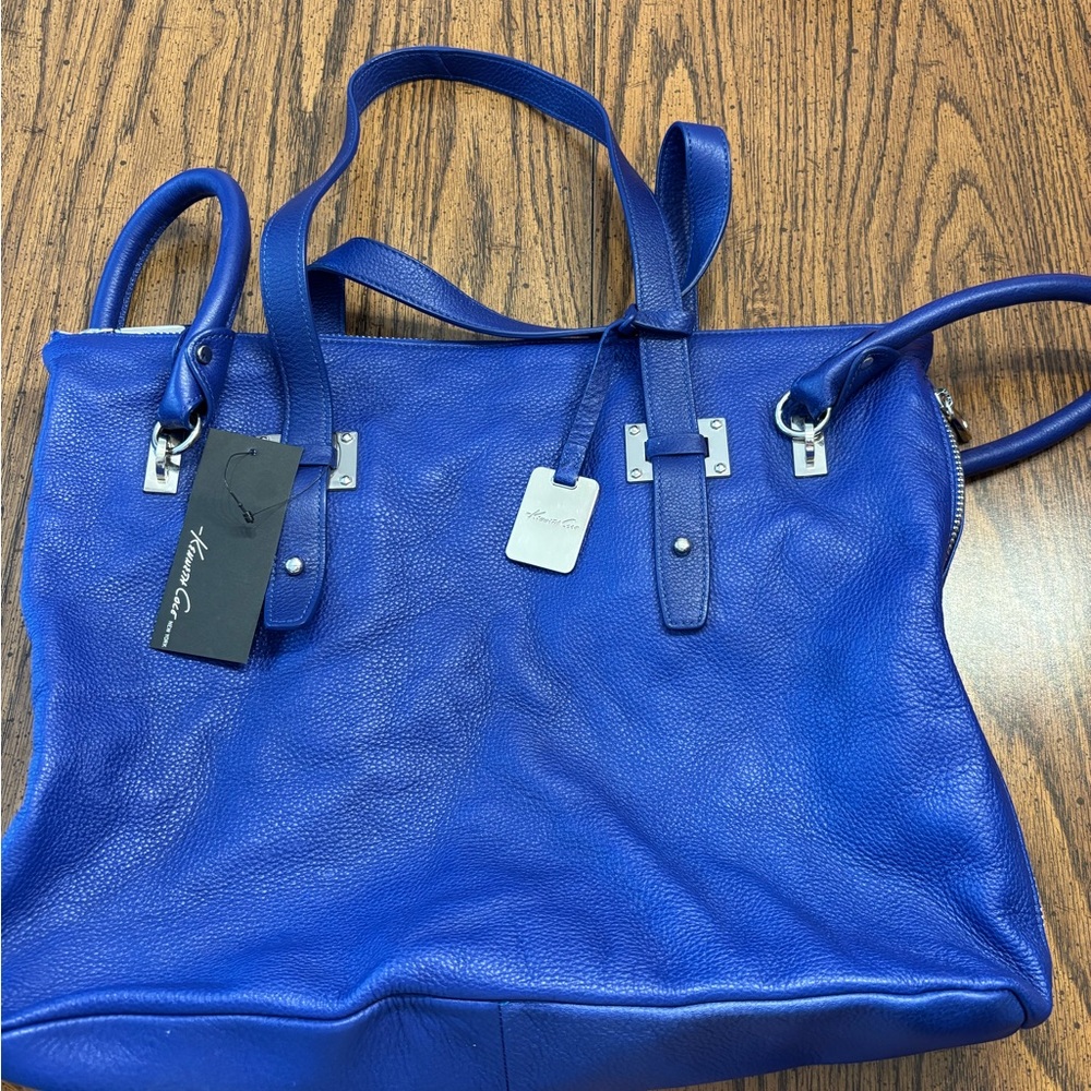 NWT Kenneth Cole Blue Leather Women's Bag